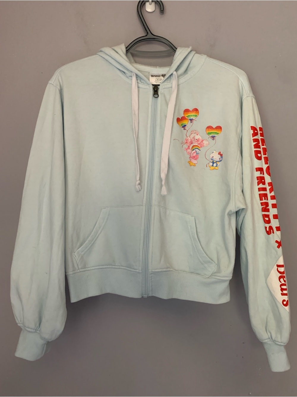Hello Kitty and Friends x Care Bears Sanrio Zip Hoodie XS Bioworld